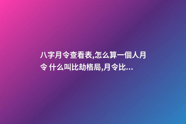 八字月令查看表,怎么算一個人月令 什么叫比劫格局,月令比劫定格局,八字得月令表-第1張-觀點-玄機派